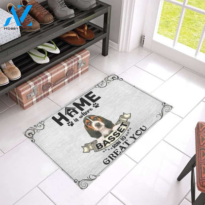 Basset Hound Runs To Great You Printed Doormat Home Decor