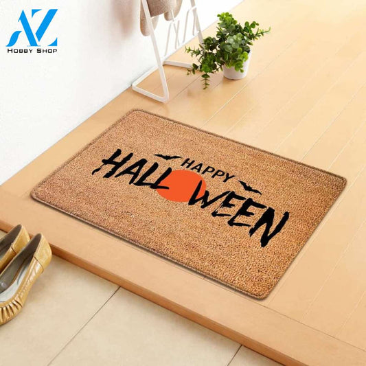 Bat And Moon Happy Halloween Indoor And Outdoor Doormat Gift For Friend Family Halloween Decor Warm House Gift Welcome Mat