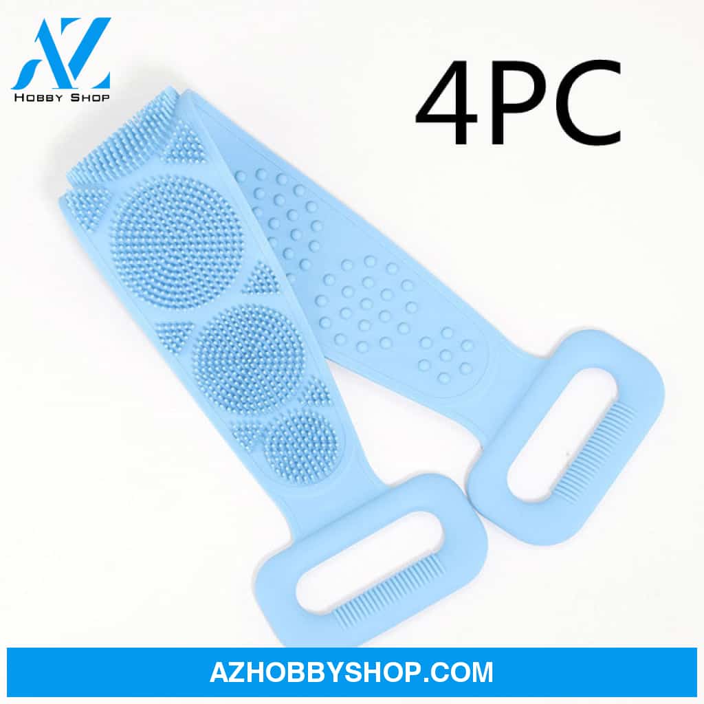 Bath Towel Silicone Rubbing Back 4Pcblue60Cm