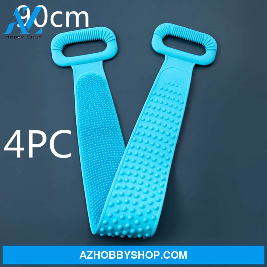 Bath Towel Silicone Rubbing Back 4Pcblue90Cm