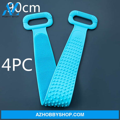 Bath Towel Silicone Rubbing Back 4Pcblue90Cm