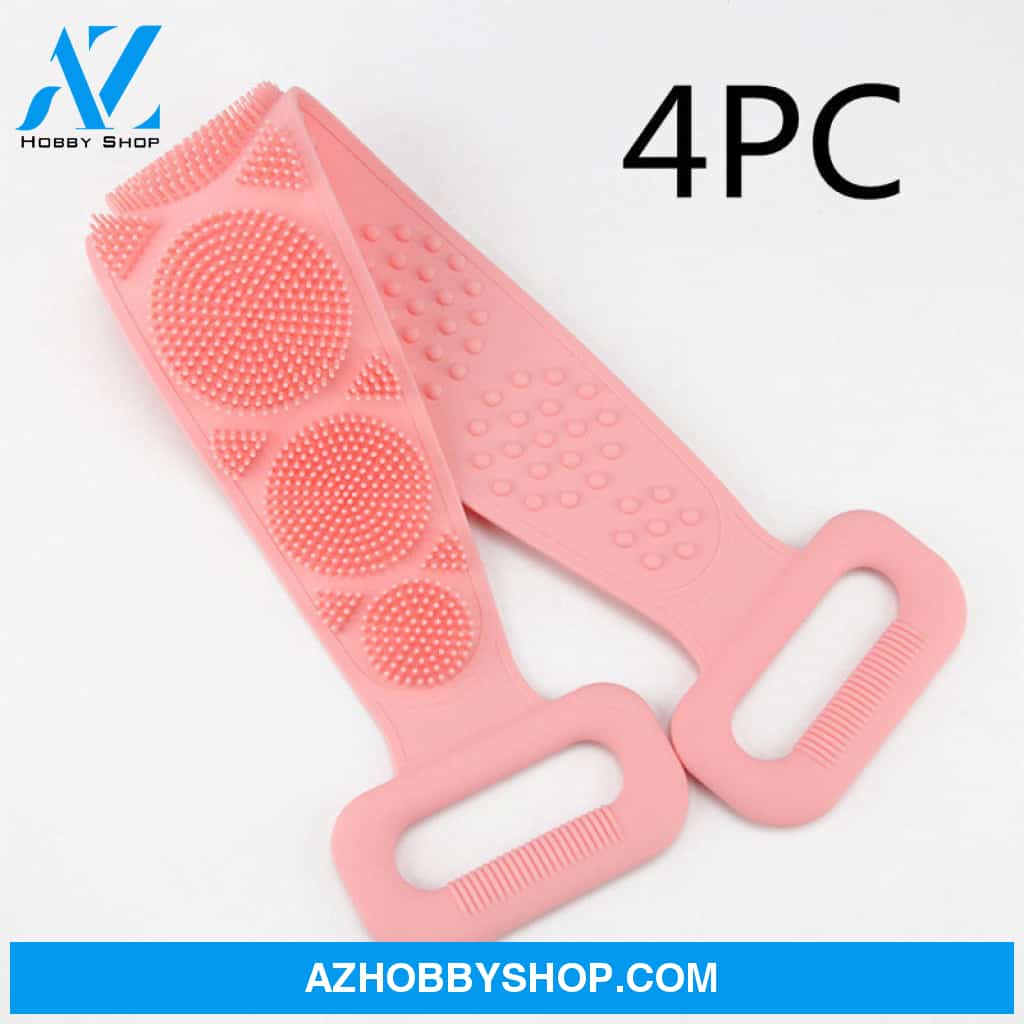 Bath Towel Silicone Rubbing Back 4Pccherrypink
