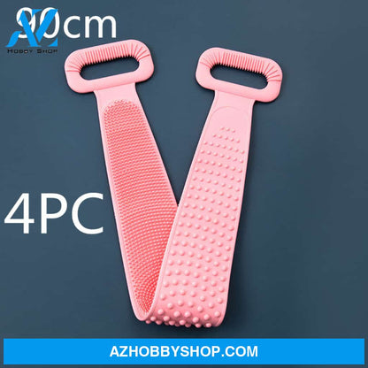 Bath Towel Silicone Rubbing Back 4Pcpink90Cm