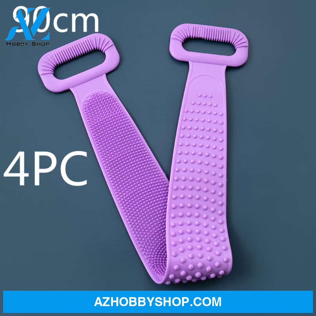 Bath Towel Silicone Rubbing Back 4Pcpurple90Cm