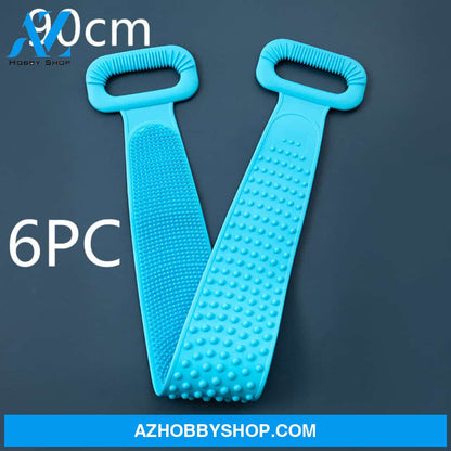 Bath Towel Silicone Rubbing Back 6Pcblue90Cm