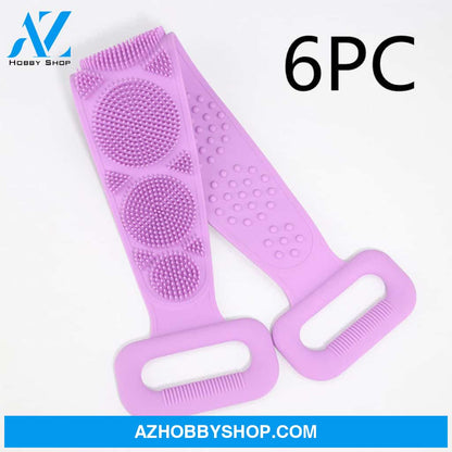 Bath Towel Silicone Rubbing Back 6Pclilacpurple