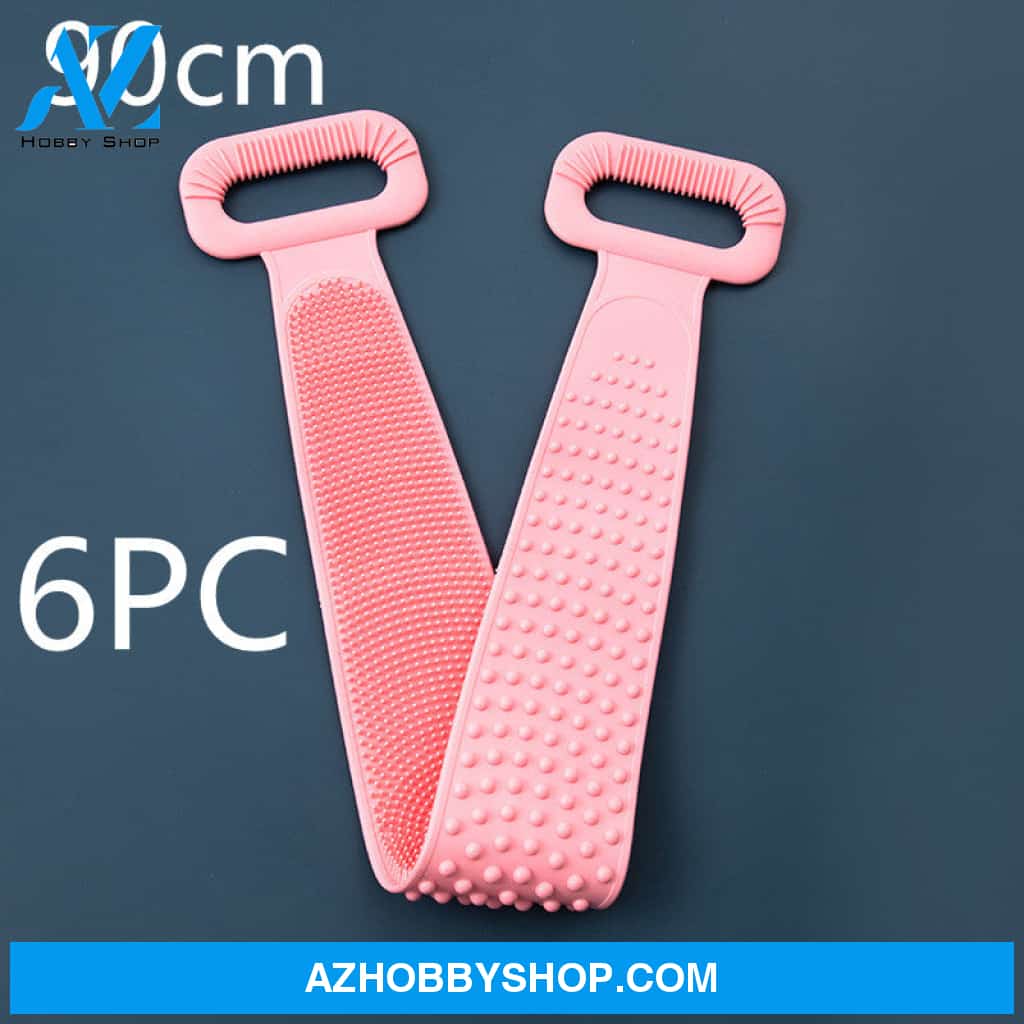 Bath Towel Silicone Rubbing Back 6Pcpink90Cm