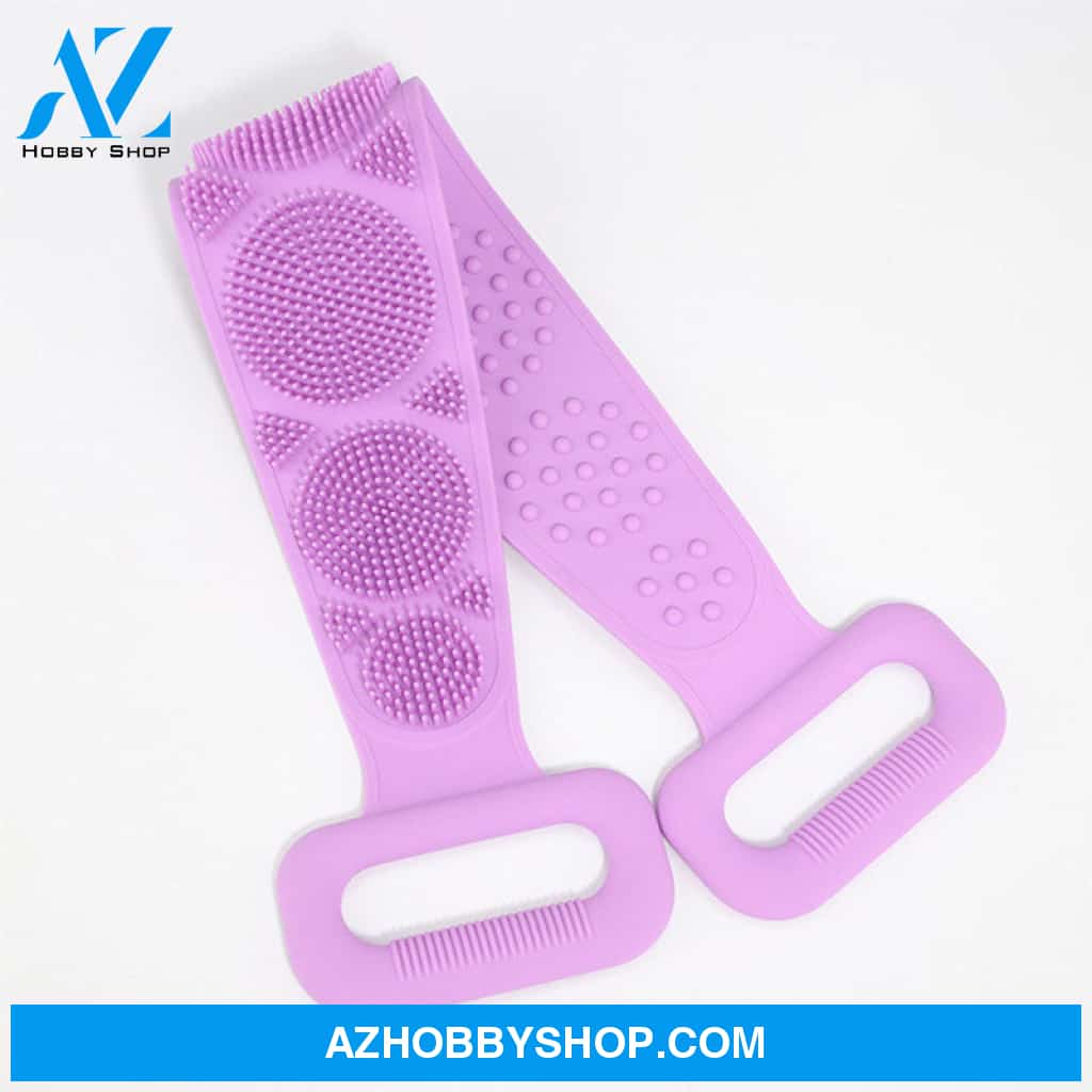 Bath Towel Silicone Rubbing Back Purple60Cm