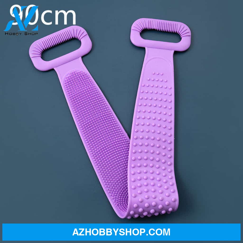 Bath Towel Silicone Rubbing Back Purple90Cm