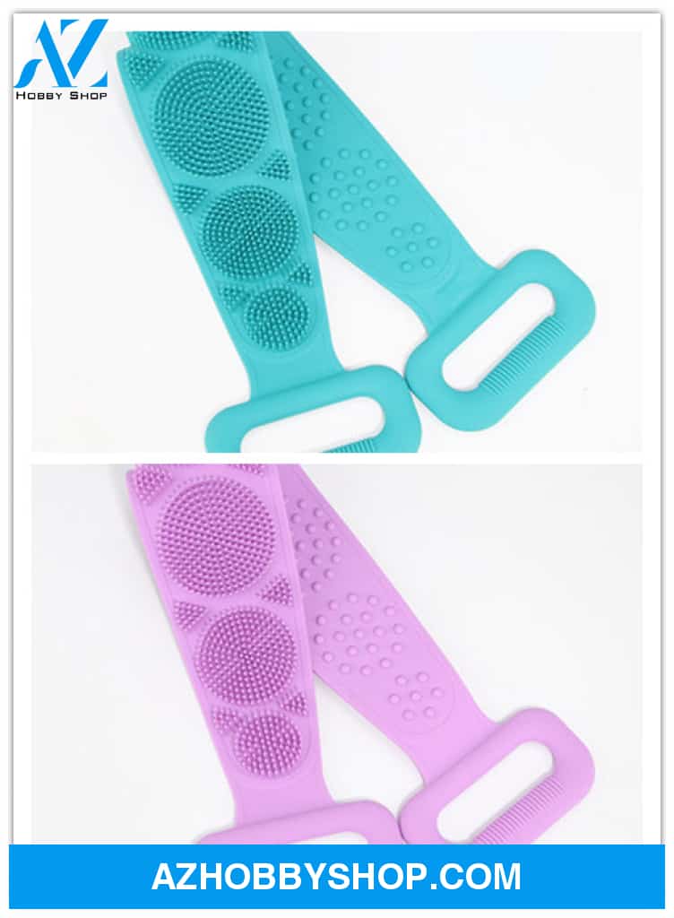 Bath Towel Silicone Rubbing Back Purpleandgreen