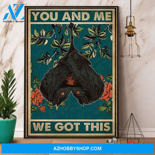 Bats Heart You And Me We Got This Canvas And Poster, Wall Decor Visual Art