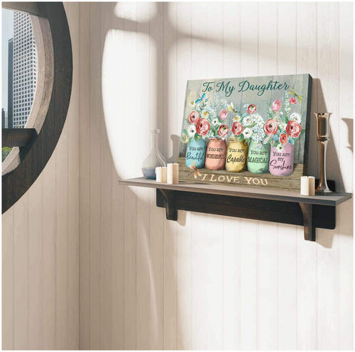 To My Daughter, Beautiful Dragonfly Canvas Wall Art