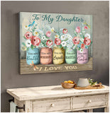 To My Daughter, Beautiful Dragonfly Canvas Wall Art