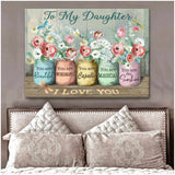 To My Daughter, Beautiful Dragonfly Canvas Wall Art