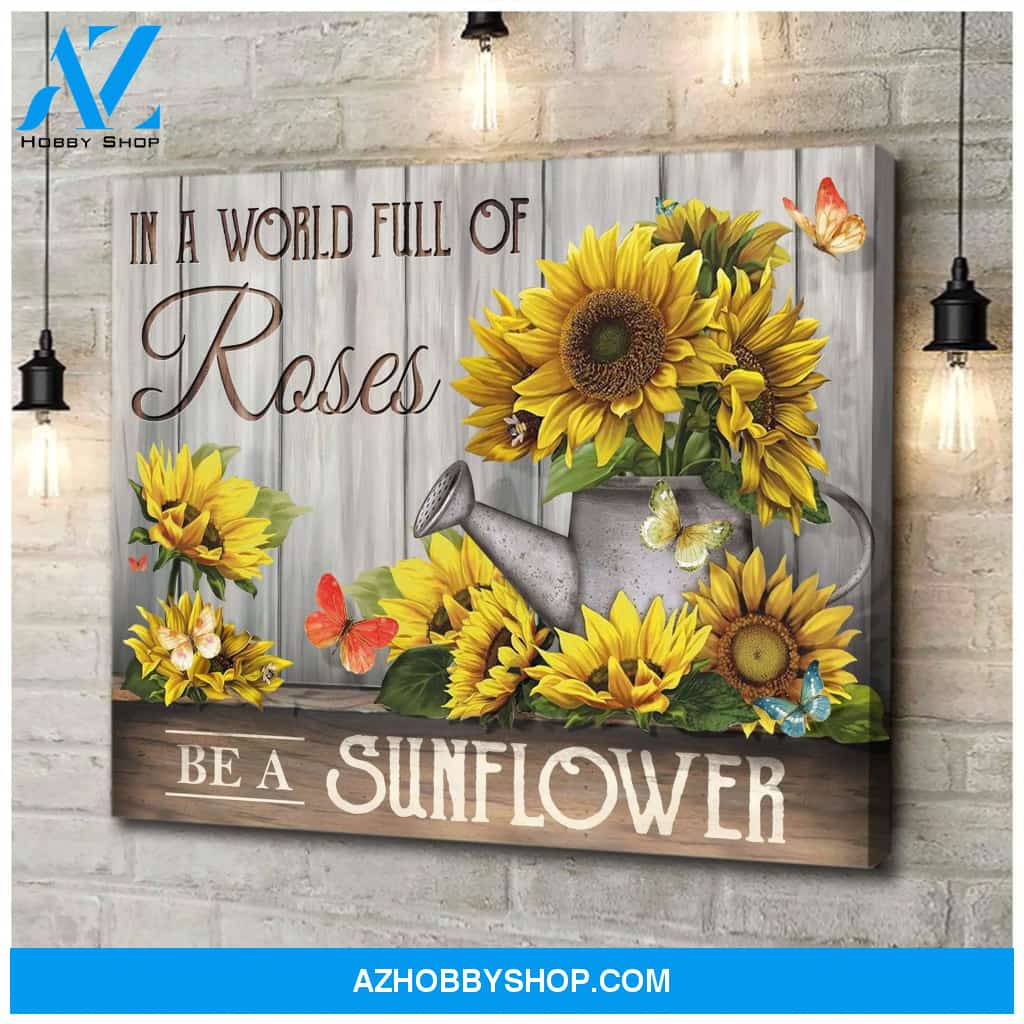 Be A Sunflower Butterfly Wall Art Canvas Wall Decor Visual Art