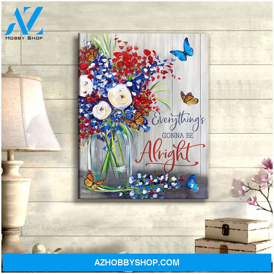 Be Alright Butterfly Canvas Wall Art, Wall Decor Visual Art