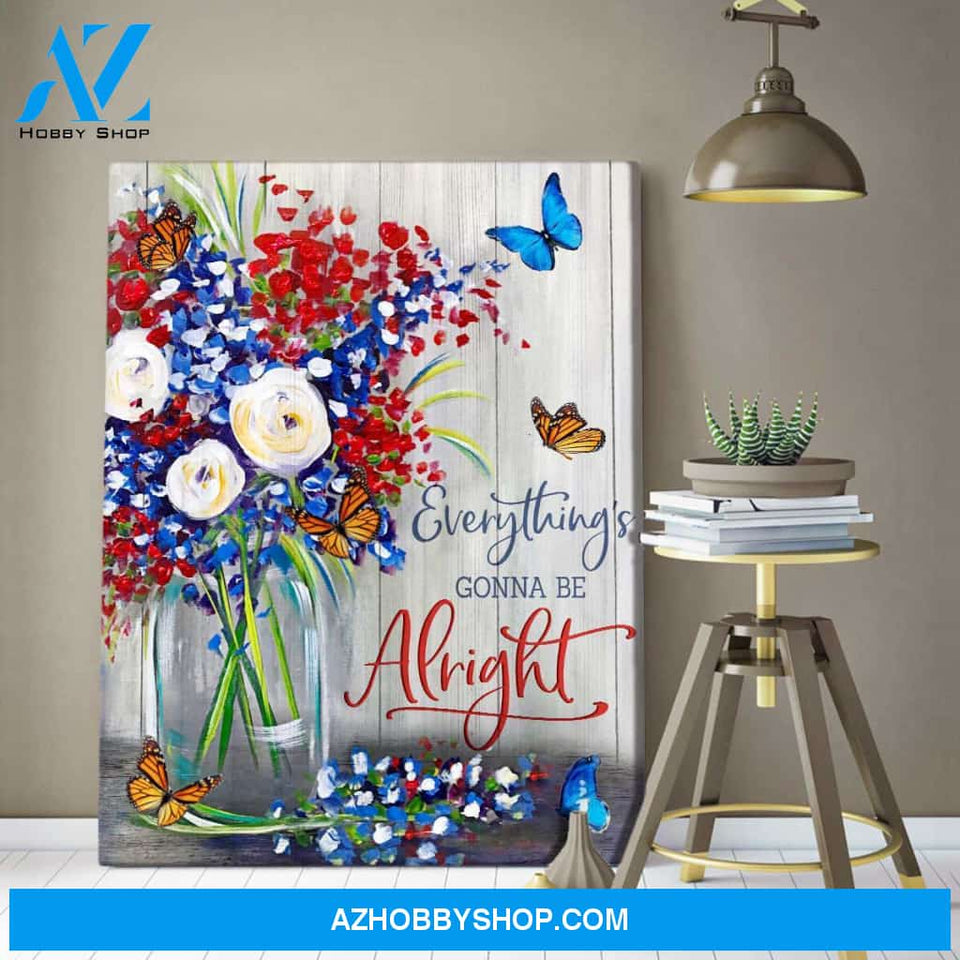 Be Alright Butterfly Canvas Wall Art, Wall Decor Visual Art