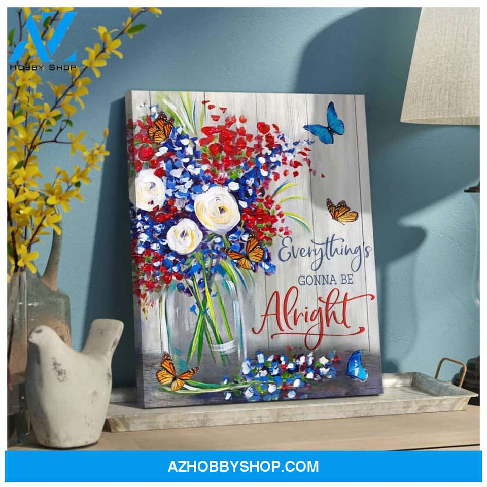 Be Alright Butterfly Canvas Wall Art, Wall Decor Visual Art