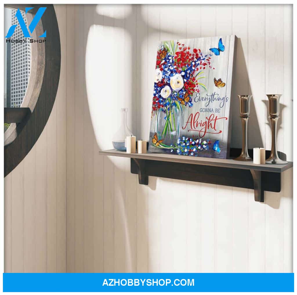Eviral Store Be Alright Butterfly Canvas Wall Art Decor – Butterfly Canvas Print Wall Art