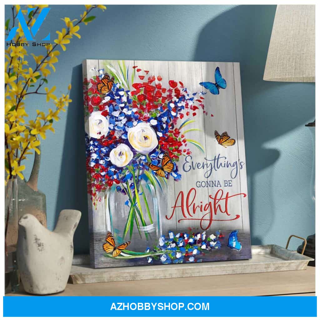 Eviral Store Be Alright Butterfly Canvas Wall Art Decor – Butterfly Canvas Print Wall Art