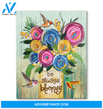 Be Always Blooming - Hummingbird Premium Wall Art Canvas