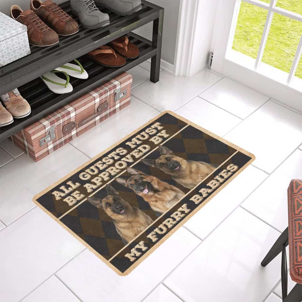 Be Approved By My Furry Babies German Shepherd Dogs Lover Doormat Welcome Mat