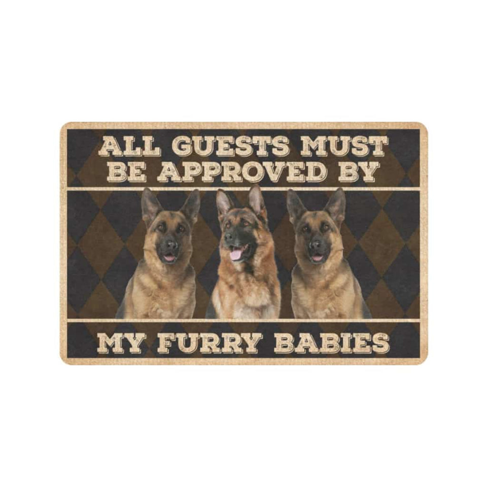 Be Approved By My Furry Babies German Shepherd Dogs Lover Doormat Welcome Mat