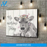 Be awesome today Cow Canvas Wall Art, Wall Decor Visual Art
