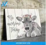 Be awesome today Cow Canvas Wall Art, Wall Decor Visual Art