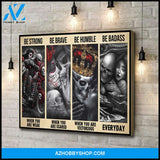Be badass everyday - skull couple - Personalized Canvas