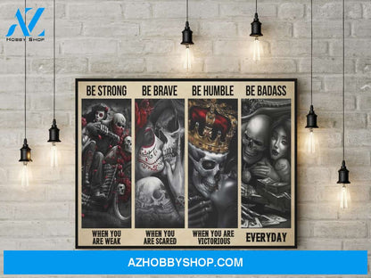 Be badass everyday - skull couple - Personalized Canvas
