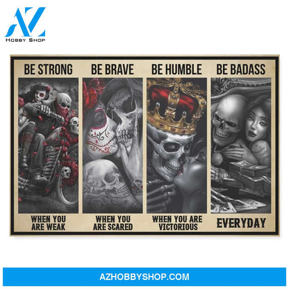 Be badass everyday - skull couple - Personalized Canvas