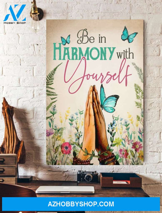 Be In Harmony With Yourself Yoga Wall Art Canvas Prints Unique Gifts