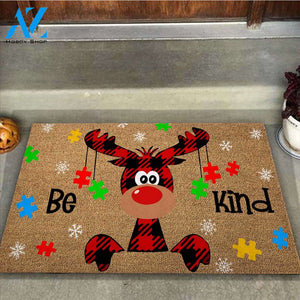 Be Kind - Autism Awareness Coir Pattern Print Doormat