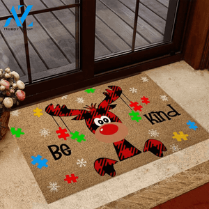 Be Kind Autism Awareness Coir Pattern Print Doormat | Welcome Mat | House Warming Gift