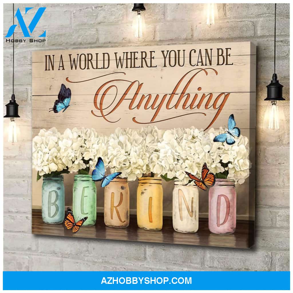 Zalooo Be Kind Butterfly V2 Wall Art Canvas