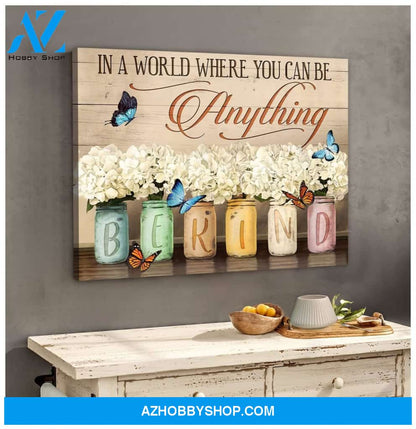 Zalooo Be Kind Butterfly V2 Wall Art Canvas