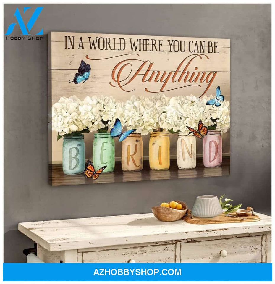 Zalooo Be Kind Butterfly V2 Wall Art Canvas