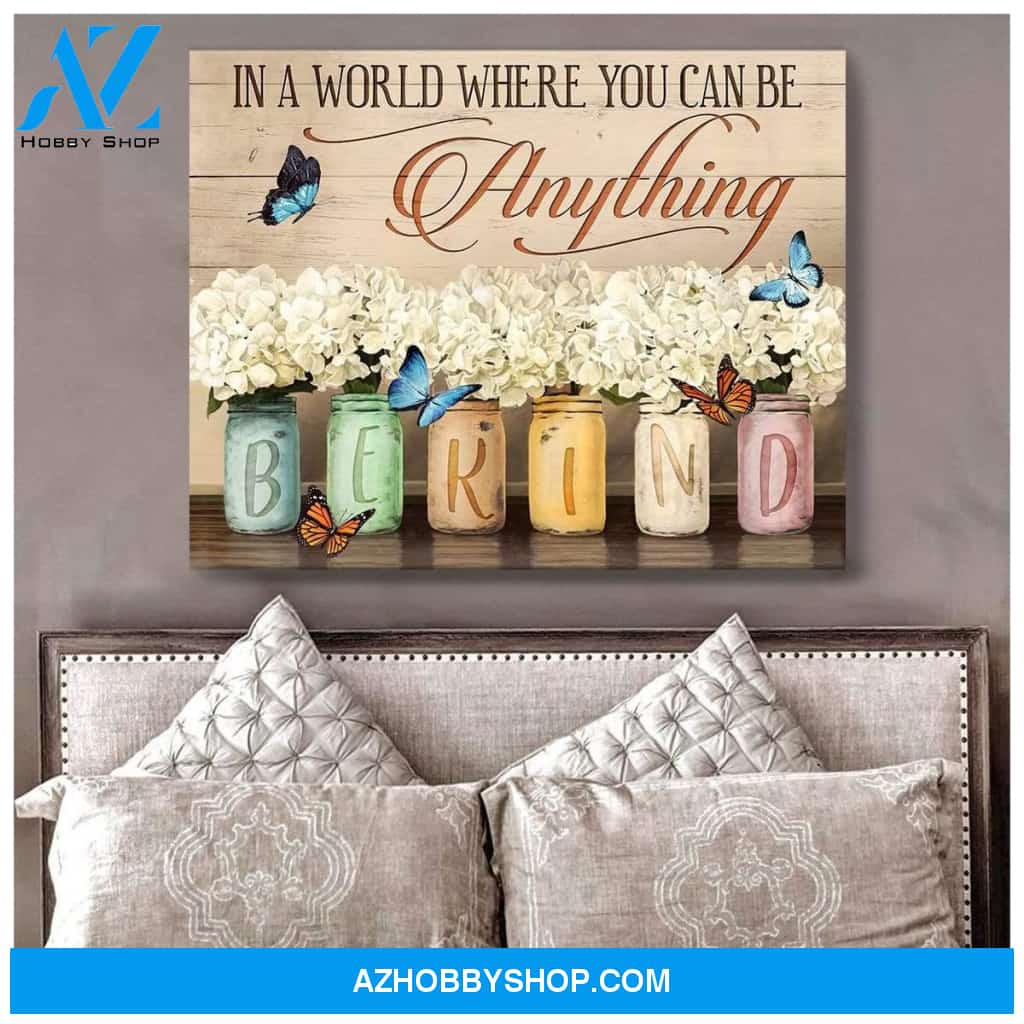 Be Kind Butterfly Wall Art Canvas Wall Decor Visual Art