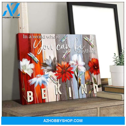 Be Kind Dragonfly Wall Art Canvas Wall Decor Visual Art