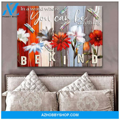 Be Kind Dragonfly Wall Art Canvas Wall Decor Visual Art