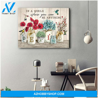 Be Kind Hummingbird Canvas Wall Art Decor Wall Decor Visual Art