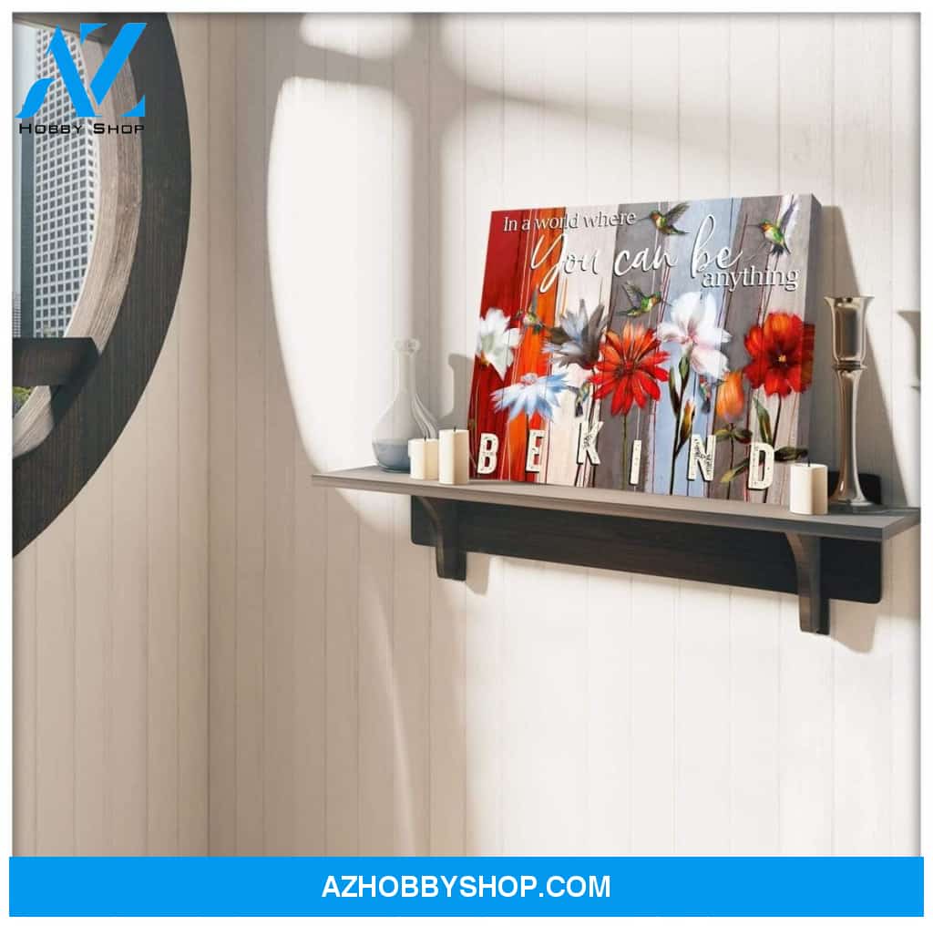 Be Kind Hummingbird Wall Art Canvas Wall Decor Visual Art