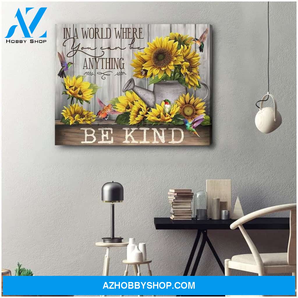 Be Kind Hummingbird Wall Art Canvas Wall Decor Visual Art