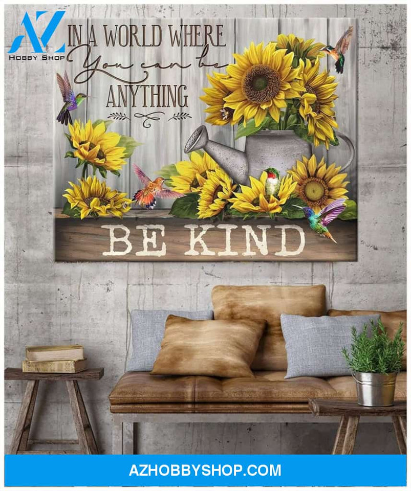 Be Kind Hummingbird Wall Art Canvas Wall Decor Visual Art