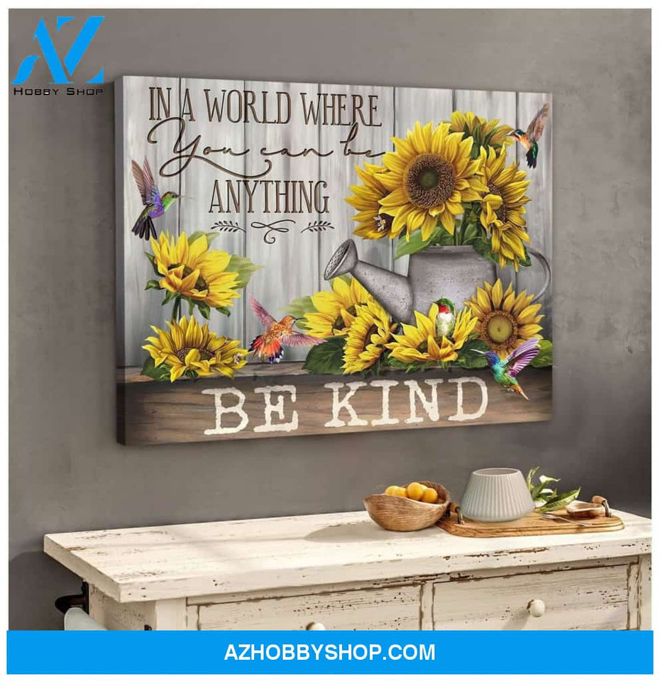 Be Kind Hummingbird Wall Art Canvas Wall Decor Visual Art