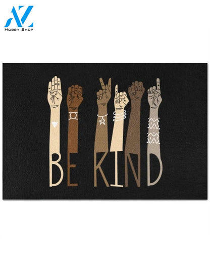 Be Kind Sign Language Indoor And Outdoor Doormat Warm House Gift Welcome Mat Funny Birthday Gift For Friend Family