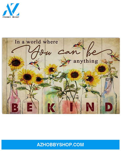 Be Kind Sunflower Horizontal Canvas Prints, Wall Decor Visual Art