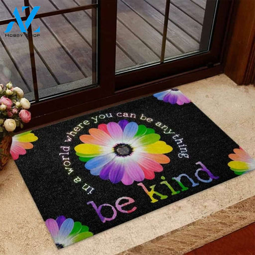 Be Kind Teacher Colorful Flower Pattern Doormat