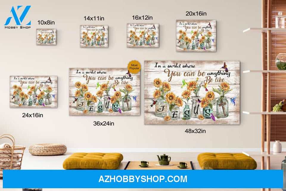 Be Like Jesus Christian Hummingbird Canvas Print Wall Art - Matte Canvas